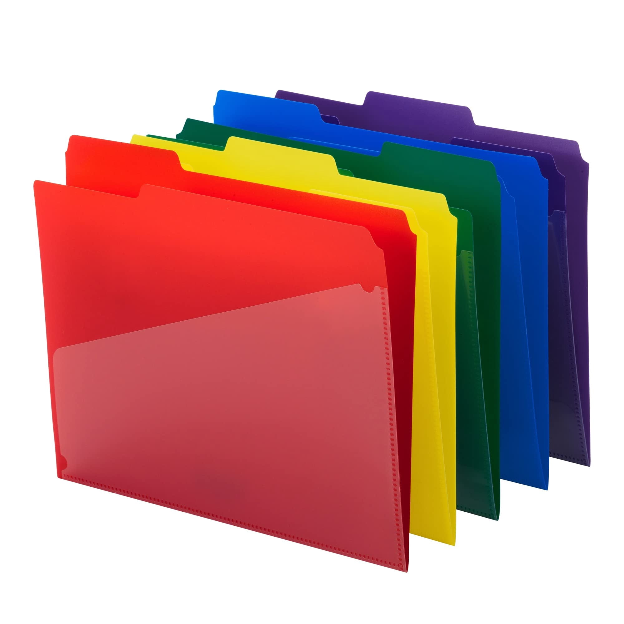 Smead® Poly Folders With Slash Pocket, Letter Size, Assorted Colors, Pack Of 30