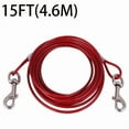 thumbnail image 3 of CNKOO Heavy-Duty Dog Leash with Steel Wire Rope - 10/15/20/30 Feet Long  Red Chain & Durable Clips for Large Dogs up to 165 lbs  Outdoor Training & Walking  Secure Metal Clips for Stabili, 3 of 6