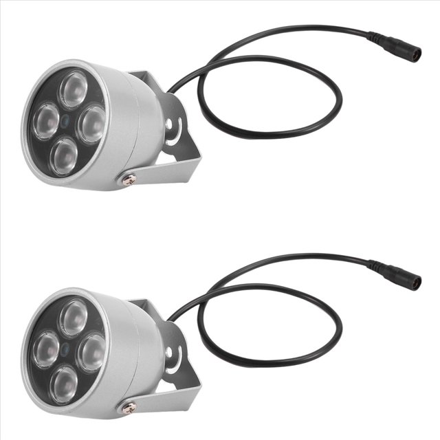 2X Luz de Relleno con Iluminación Infrarroja de 4 LED, Resistente Al Agua, con Visión , CC de 12 V para Cámara de Seguridad