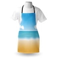thumbnail image 3 of Beach Apron Seascape with Sunny Sky and Clouds Relax Summer Day Illustration, Unisex Kitchen Bib Apron with Adjustable Neck for Cooking Baking Gardening, Sky Blue White and Sand Brown, by Ambesonne, 3 of 3