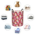 thumbnail image 3 of Lsque Cow And Flower pattern Laundry Hamper Basket, Tall Woven Rope Hamper Basket for Clothes, Lightweight Storage Basket, Collapsible Waterproof-Medium, 3 of 8