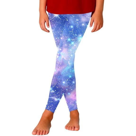 Kiijoy Toddler Girls Starry Sky Print Leggings Stretch Tights Fit Pants, Sizes 3-4