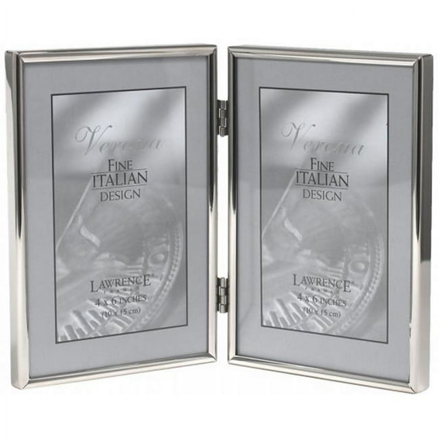 Lawrence Frames 650046D Hinged Double Simply Metal Picture Frame - Silver- 0.67 in.
