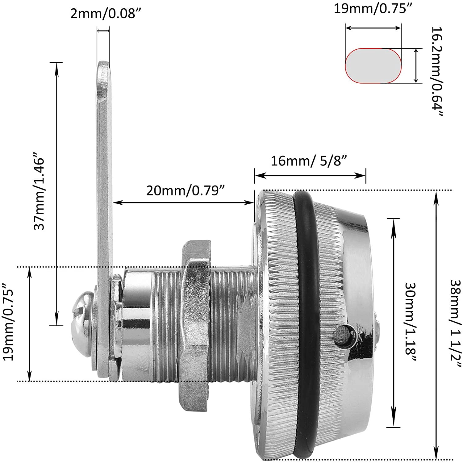 ABCISI 4 Pack Combination Cabinet Lock, Password Coded Cabinet Lock, Combination cam Locks with 3/4'' Cylinder Chrome Finish, Security Locks for Cabinet Deposit Box Mailbox, Silver