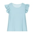 thumbnail image 2 of zbxnLI Girls Ruffle Tank Tops Summer Clothes Kids Crewneck T Shirts Sleeveless Blouses Shirts Age 3-15 Years, 2 of 8