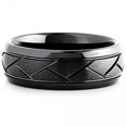 thumbnail image 2 of Bague en Céramique Noire 8Mm avec Design Sculpté, 2 of 2
