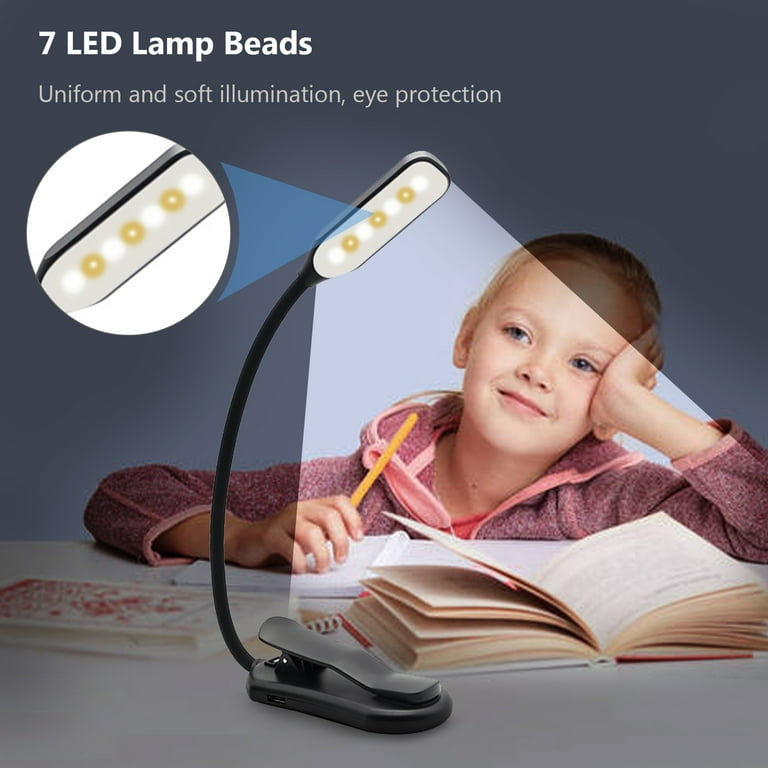 LED USB Rechargeable Book Light Reading Light Eye Protection Night Light  Portable Clip Desk Light Bookmark Read Light Night Lamp