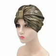thumbnail image 2 of Weikingp Clearance! Headbands for Women, Head Hat Cap Ethnic Floral Hair Cover Wrap Turban Headwear Turban Cap, Bandanas for Women, Bandanas for Men Gold, 2 of 8