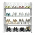 thumbnail image 4 of Zimtown White 3-Tier Wood Plastic Entryway Shoe Rack, 4 of 8