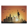 thumbnail image 1 of NYC Scene Cutting Board, New York with Love Calligraphy Sunset, Decorative Tempered Glass Cutting and Serving Board, in 3 Sizes, by Ambesonne, 1 of 2