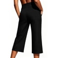 thumbnail image 7 of APEXFWDT Capri Jeans for Women Stretch Casual Elastic Waist Straight Leg Capris Pant Pull on Denim Pants,L,Black, 7 of 7
