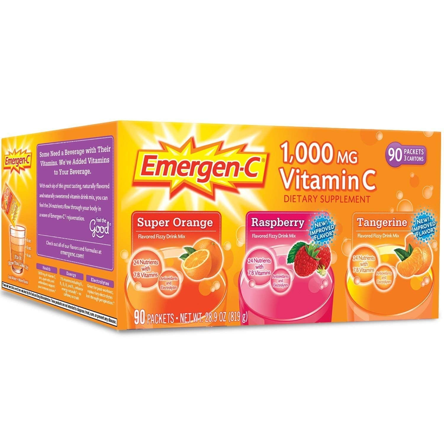 Emergen C 1 000 Mg Vitamin C Dietary Supplement Drink Mix Super Orange Raspberry erine 90 Packets Walmart Com Walmart Com Emergen C 1 000 Mg Vitamin C Dietary Supplement Drink Mix Super Orange Raspberry erine 90 Packets Walmart Com Walmart Com
