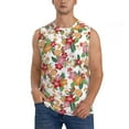 thumbnail image 2 of Lsque Pineapple Flower Print Men's Cotton Blend Sleeveless Muscle Shirts (S-3XL)- Moisture Wicking, Odor Protection, UPF 30+,Medium, 2 of 8