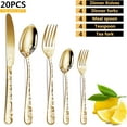 thumbnail image 5 of 20PCS Stainless Steel Silverware Set, Mirror-Polished Cutlery Flatware Set 4 Knives 4 Forks 4 Spoons 4 Tea Forks 4 Teaspoons with Beautiful Flower Pattern for Kitchen Restaurant Party, 5 of 8