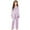 a-Light Purple1110, variant on VNKIDY Girls Kids Satin 2 Piece Outfit Solid Color Long Sleeve Button Front Collared Top Wide Leg Pants For Casual Home Relaxation Leisure Set