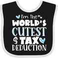 thumbnail image 3 of Inktastic I'm the World's Cutest Tax Deduction Blue Hearts Boys or Girls Baby Bib, 3 of 4