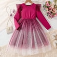 thumbnail image 5 of Vividxx Dress For Girls Party Dress Fashion Starry Puff Sleeve Gown For Little Girls Formal Occasion 3-4 Years, 5 of 9