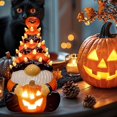 thumbnail image 2 of Halloween Dwarf Decoration with Light, Light up Pumpkin Gnome Ceramic Tree for Tabletop Decor, Halloween Resin Tree, Orange Pumpkin Gnome Ceramic Tree Lighted for Indoor Outdoor Party, 2 of 7