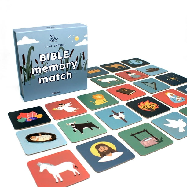 Juego Memory Match con temática bíblica Good Ground para niños de 3 a 7 años