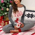 thumbnail image 3 of Summer Sales Womens Pajama Sets Casual Jogger Style Soft Loungewear Christmas Pajama Sets for Women 2 Piece, 3 of 8