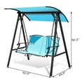 thumbnail image 2 of Gymax Patio Canopy Swing Outdoor Swing Chair 2-Person Canopy Hammock Turquoise, 2 of 9