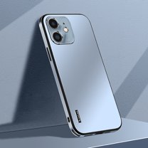 Dteck Case for iPhone 12,Shockproof Metal Aluminum Camera Cover Anti-scratch Slim Lightweight Hybrid Luxury Case For iPhone 12,Blue