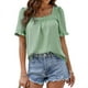 thumbnail image 1 of Camiseta casual de verano para mujer, camiseta corta con volantes de verano para mujer, camiseta de verano para mujer, máxima comodidad, 1 of 9
