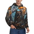 thumbnail image 2 of Kdxio Steampunk Mechanical Butterfly Print Mens Casual Hooded Collar Drawstring Hoodies Pullover Sweatshirts Casual Long Sleeve Shirts-Large, 2 of 7