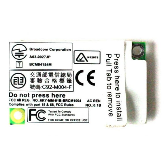 DELL/Inspiron 56K BROADCOM BCM94154M MODEM REV A2 DP/N 9X163