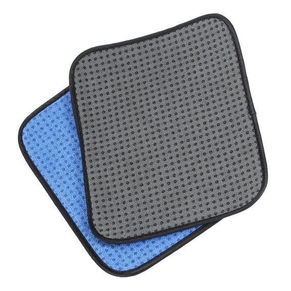 Uxcell Microfiber Bowling Ball Shammy Pad 10" x 8", Bowling Ball Towel Cleaner Non-Slip for Men, Gray/Blue 2 Pack