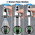 thumbnail image 2 of Kitchen Faucet Head Replacement 3 Modes With 12 Adapters Pull Down Spray Head For Kitchen Faucet Kitchen Sink Faucet Head G 1/2 Sprayer Head Replacement Chrome, 2 of 4