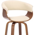 thumbnail image 4 of Armen Living Julyssa 30" Faux Leather/Wood Swivel Bar Stool in Cream/Walnut, 4 of 9