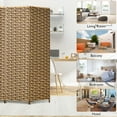 thumbnail image 6 of Costway 4 Panel  Fiber Privacy Partition Screen Folding Room Divider Weave  6FT Tall, 6 of 10