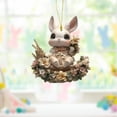 thumbnail image 4 of Acrylic Rabbit Ornament With Floral Design For Car Mirror Or Home Decor Hanging Decoration, 4 of 8