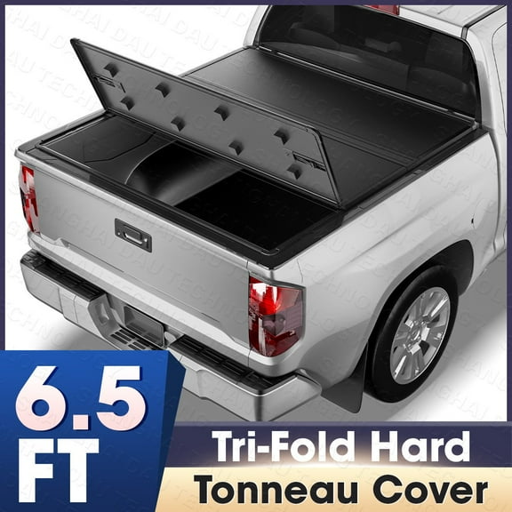 6.5FT 3-Fold Hard Fiberglass Truck Bed Tonneau Cover For 2022-2025 Toyota Tundra