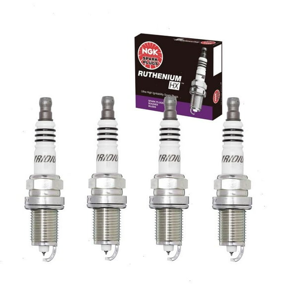 4 pc NGK Ruthenium HX Spark Plugs compatible with Kia Rio 1.6L L4 2012-2019