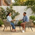 thumbnail image 5 of Best Choice Products Set of 2 Outdoor Patio Dining Chairs Woven Wicker Seating 250lb Capacity - Natural/Ivory/Natural, 5 of 8
