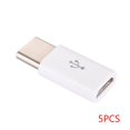 thumbnail image 3 of Inteprter 10 piezas Universal tipo C a Micro USB adaptador compatible con sincronización de datos convertidor de carga USB-C Teléfono y Comunicación blanco 5 piezas, 3 of 5
