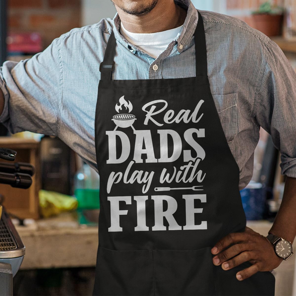 Funny Apron for Dad - Birthday Father’s Day Cooking Grilling Gifts for Mens