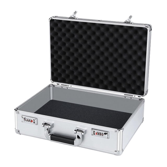 Estuche rígido de aluminio, Estuche rígido liviano, Estuche protector de aluminio duro con espuma para instrumentos de prueba , contraseña l