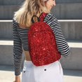thumbnail image 5 of Disketp Red Glitter print Canvas Backpack Lightweight Travel Daypack Student Rucksack Laptop Backpack-Small, 5 of 5