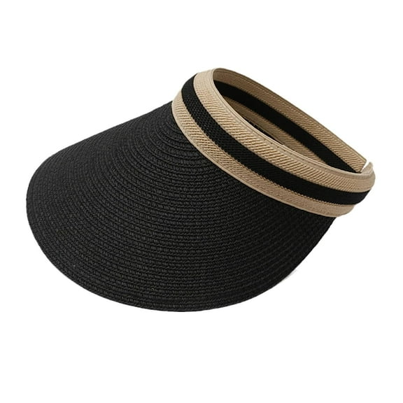 Holzlrgus Straw Sun Visor for Women Clip On Wide Brim Straw Visor Cap Summer Beach Travel Sun Hat UPF 50