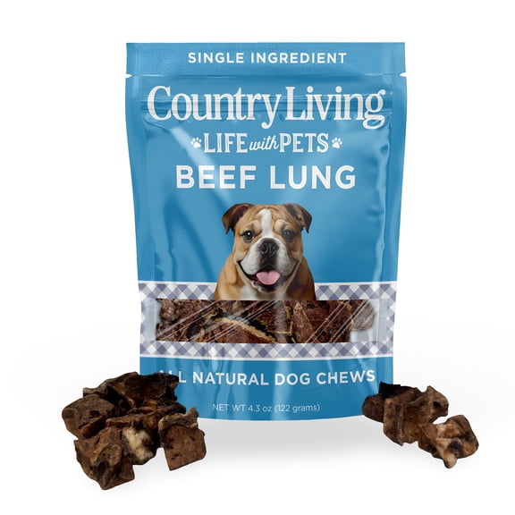 Country Living 4”-6” Beef Lung Slices Dog Treats – 8oz Bag