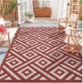 thumbnail image 6 of DEORAB Outdoor Rugs 8'x10' Waterproof Plastic Patio Mat Reversible Red & White Non-Slip Geometric Design for Camping, RV, Balcony, Porch, Picnic, 6 of 9