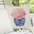 thumbnail image 2 of Blue and Pink Floral Pillow Cover 18x18 Inch Chinoiserie Porcelain Ginger Jar Grand Millenial Outdoor Farmhouse Decorations Decorative Throw Pillows Cases for Home Living Room Couch Decor, 2 of 6
