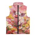 thumbnail image 4 of Xixirimido Pink Pig Floral Pattern Boys Girls Full Zip Fleece Vest Sleeveless Stand Collar Outwear Warm Jacket with Pockets for 7-8Y, 4 of 6