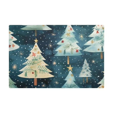 

Dish Drying Mat Microfiber Kitchen Dish Pad Counter Absorbent Drainer Rack 12 x18 Christmas Tree