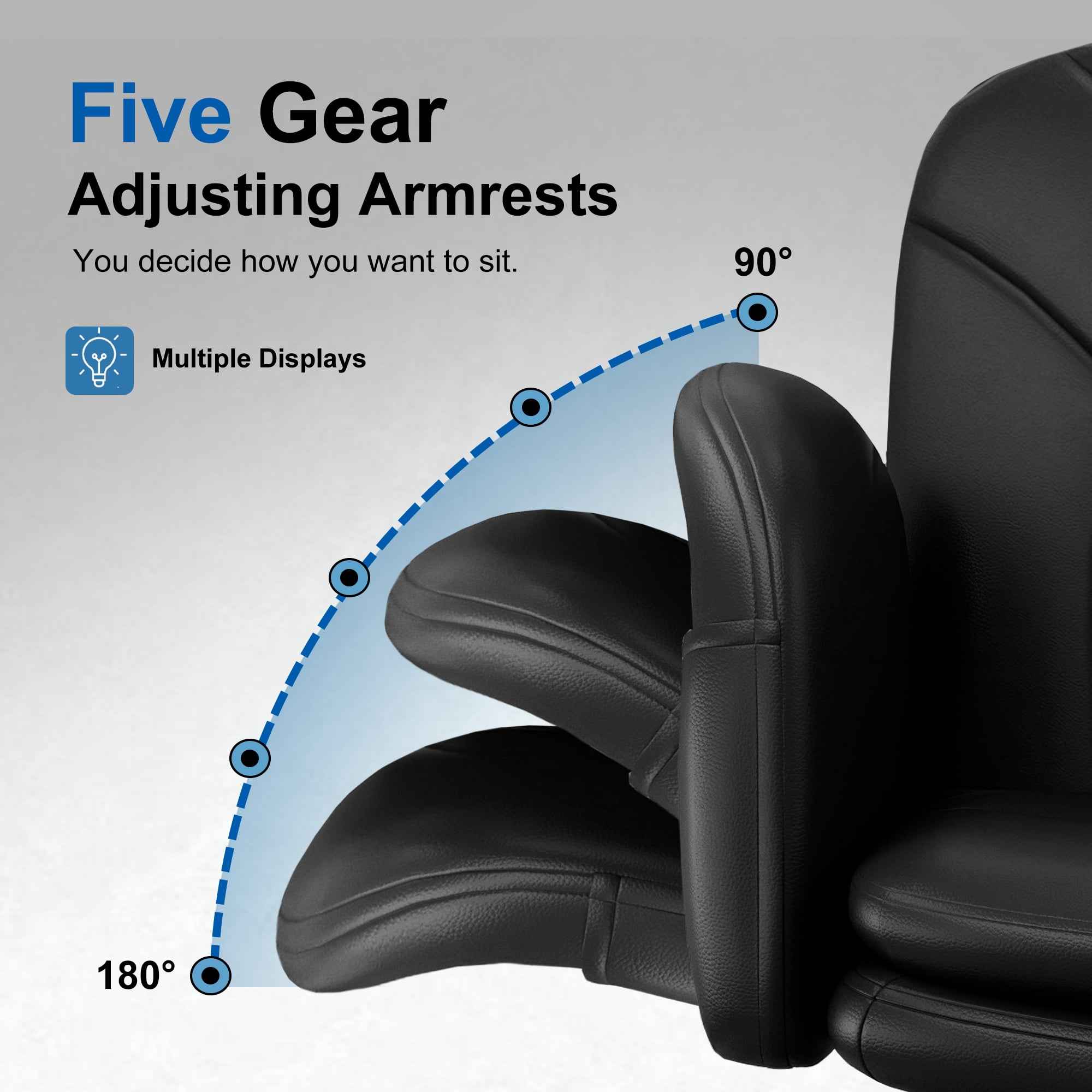 Misolant Big and Tall Office Chair, Computer Chair with Soft Adjustable Armrests, Ergonomic Gaming Chair with Breathable Linen Design, Executive Chairs with Footrest