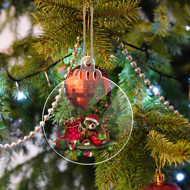 Fiudx Copo de Nieve Acrílico Navideño, Diseño Transparente En Blanco, Decoración Manuscrita Diy, Juego de 5 Piezas, Manualidades para Fiestas, Tarjetas de Mesa de Boda, Adornos para Árbol, 2 Mm de Gr