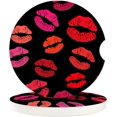 thumbnail image 1 of SPEKSEE Red Lips Print Ceramic Car Interior Coasters 2 Pack, Anti Slip 2.56 Inch Absorbent Cup Mat Interior Accessories Fit for Most Cars, 1 of 7